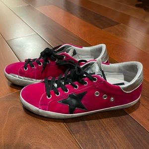 Golden Goose hot pink velvet size 38